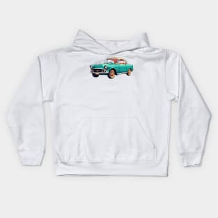 Colored Classic Car Design in Vibrant Vector Style Kids Hoodie